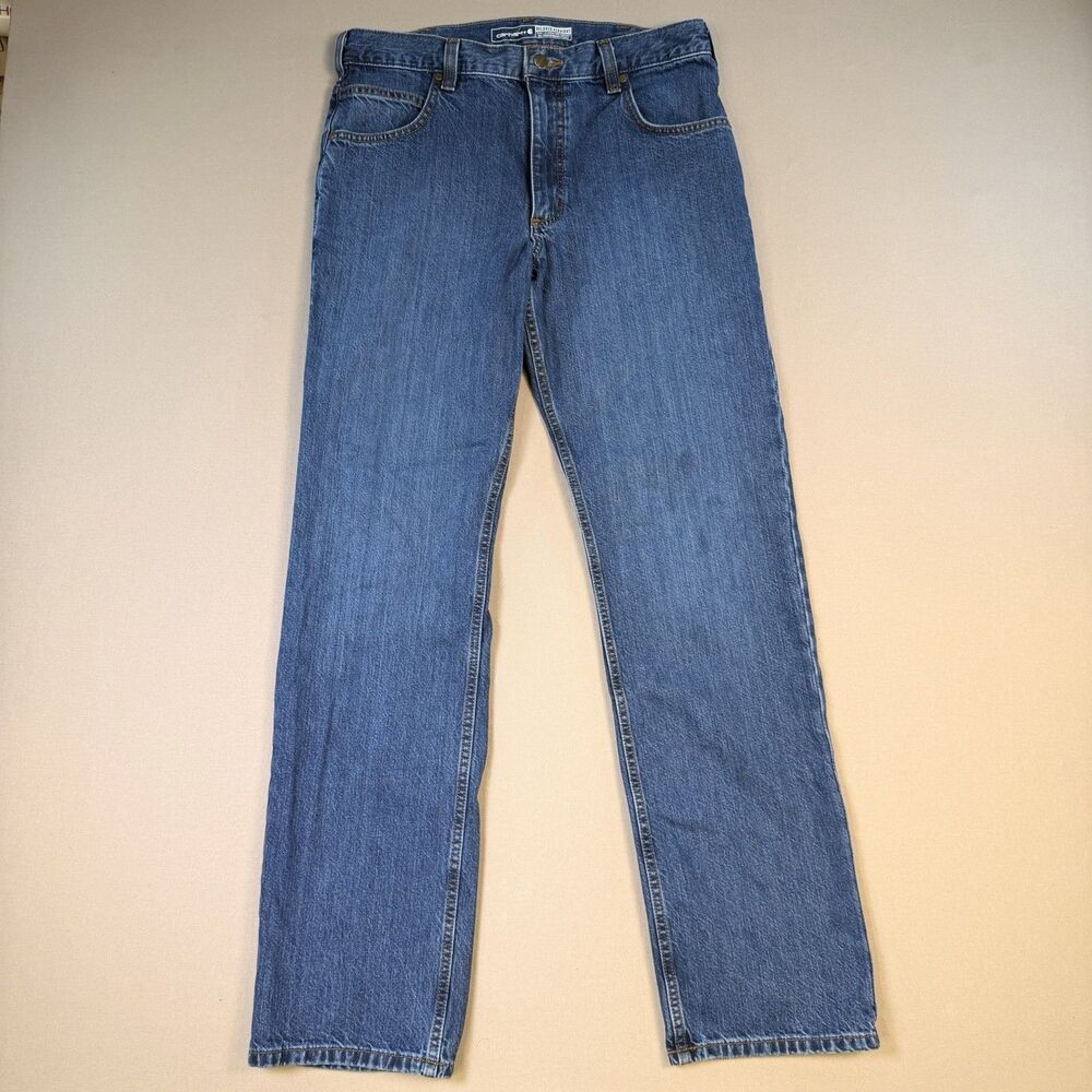 Carhartt Relaxed Fit 5-Pocket Jeans Mens 31x32 Dark Wash Indigo EUC